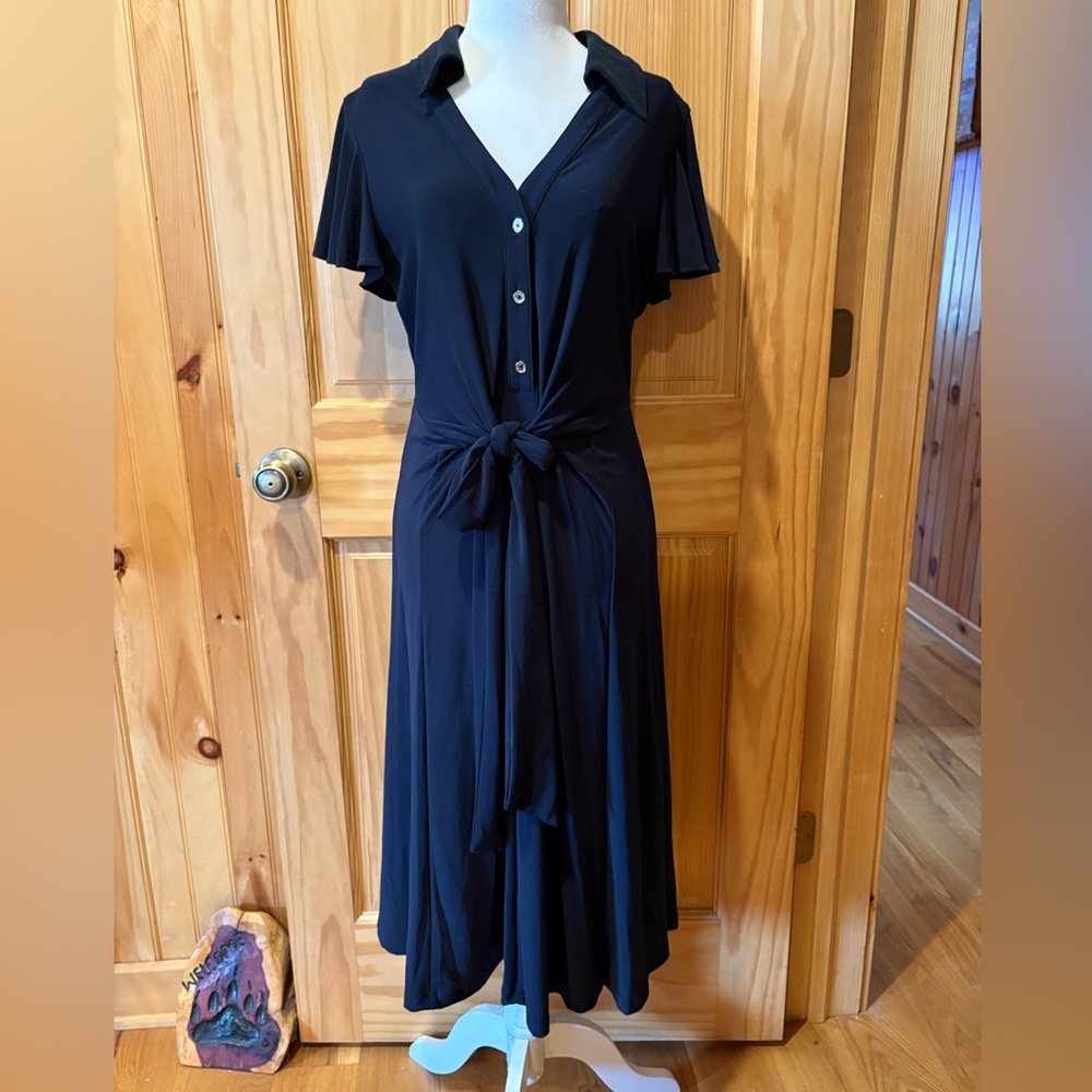 Tommy Hilfiger Flutter Sleeve Johnny Collar Knot Front Jersey Dress size 4